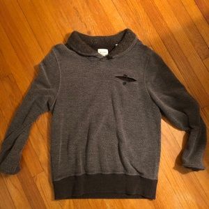 Billy Reid Brown Pullover Shawl Collar